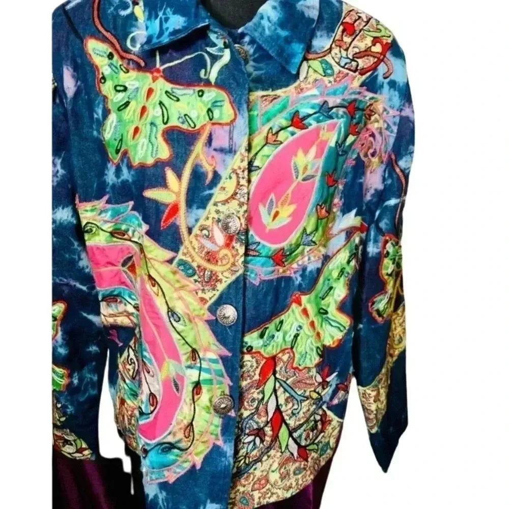 Julia Kim Colorful Tye Dye Jacket Size Medium